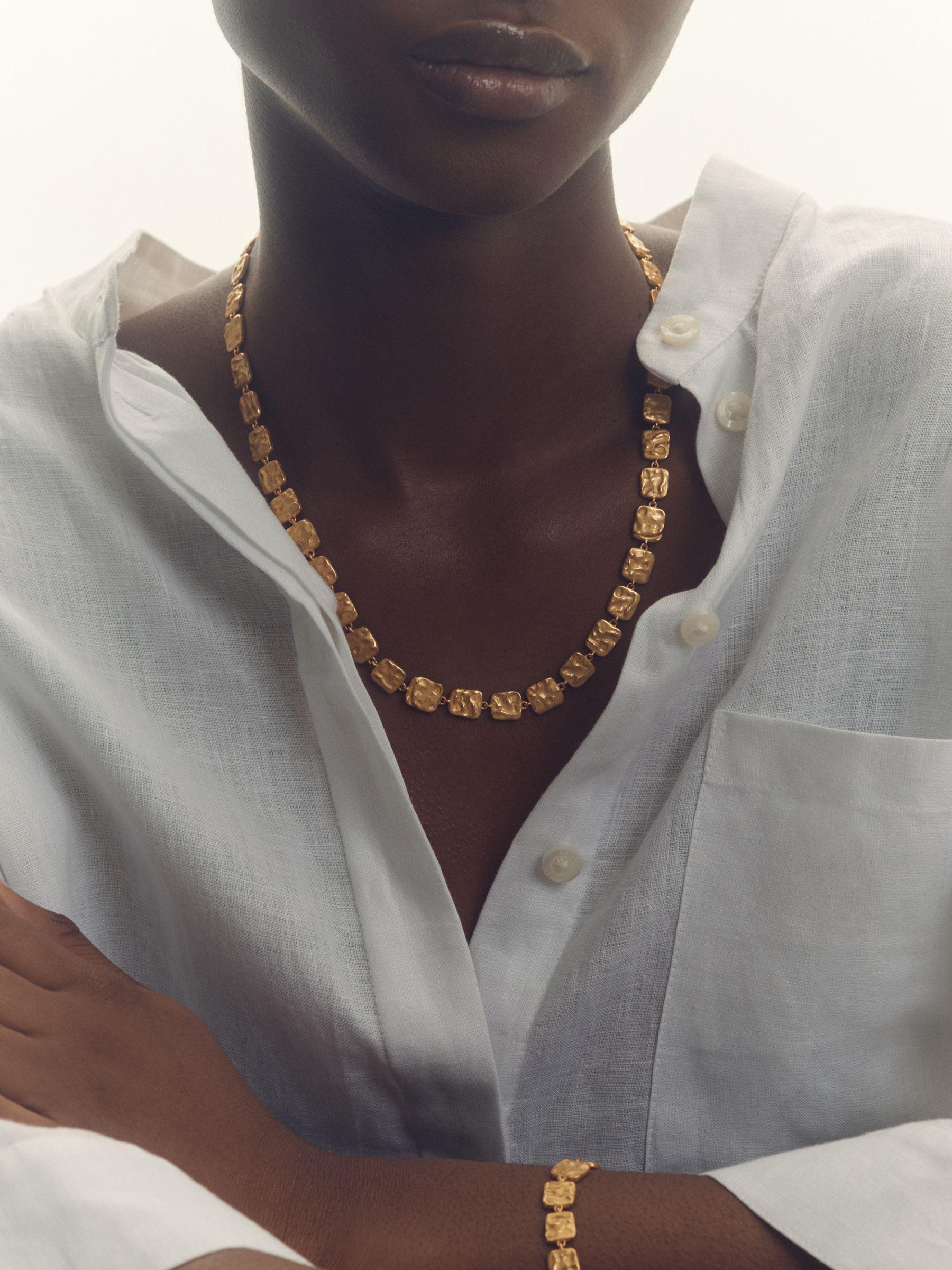 Molten Square Bracelet in Gold Tone Product Image