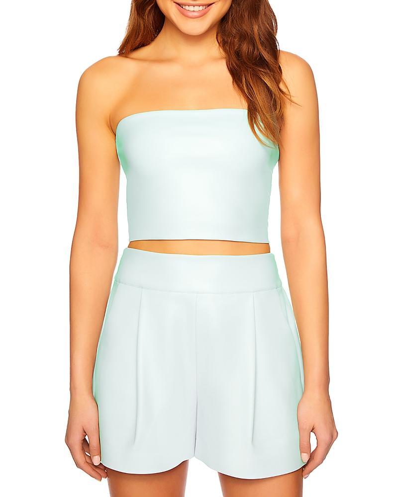 Susana Monaco Faux Leather Cropped Tube Top Product Image