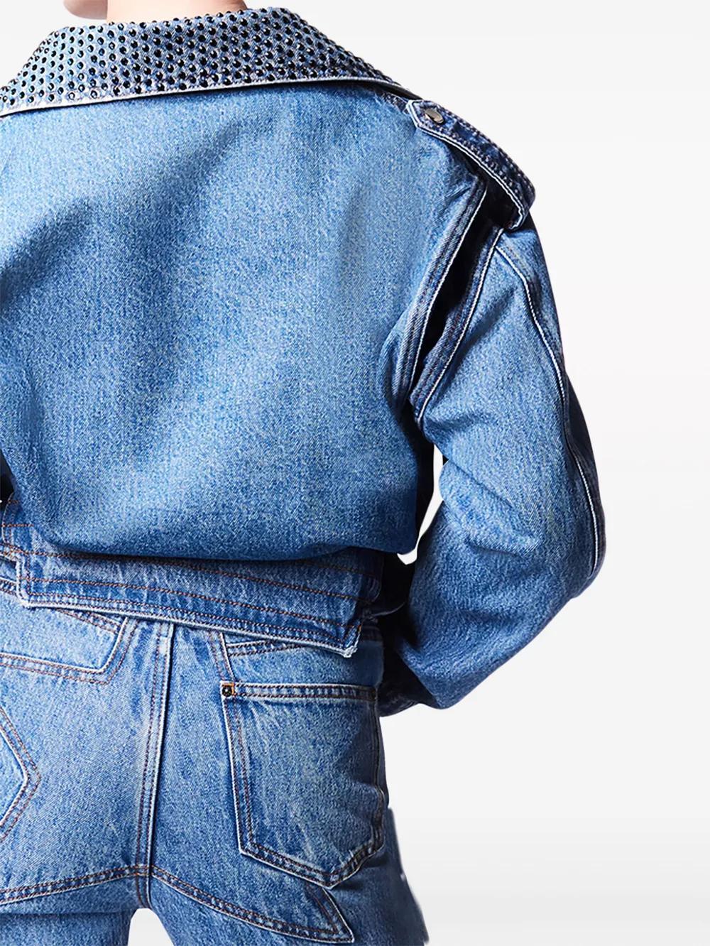 crystal-embellished denim jacket Product Image