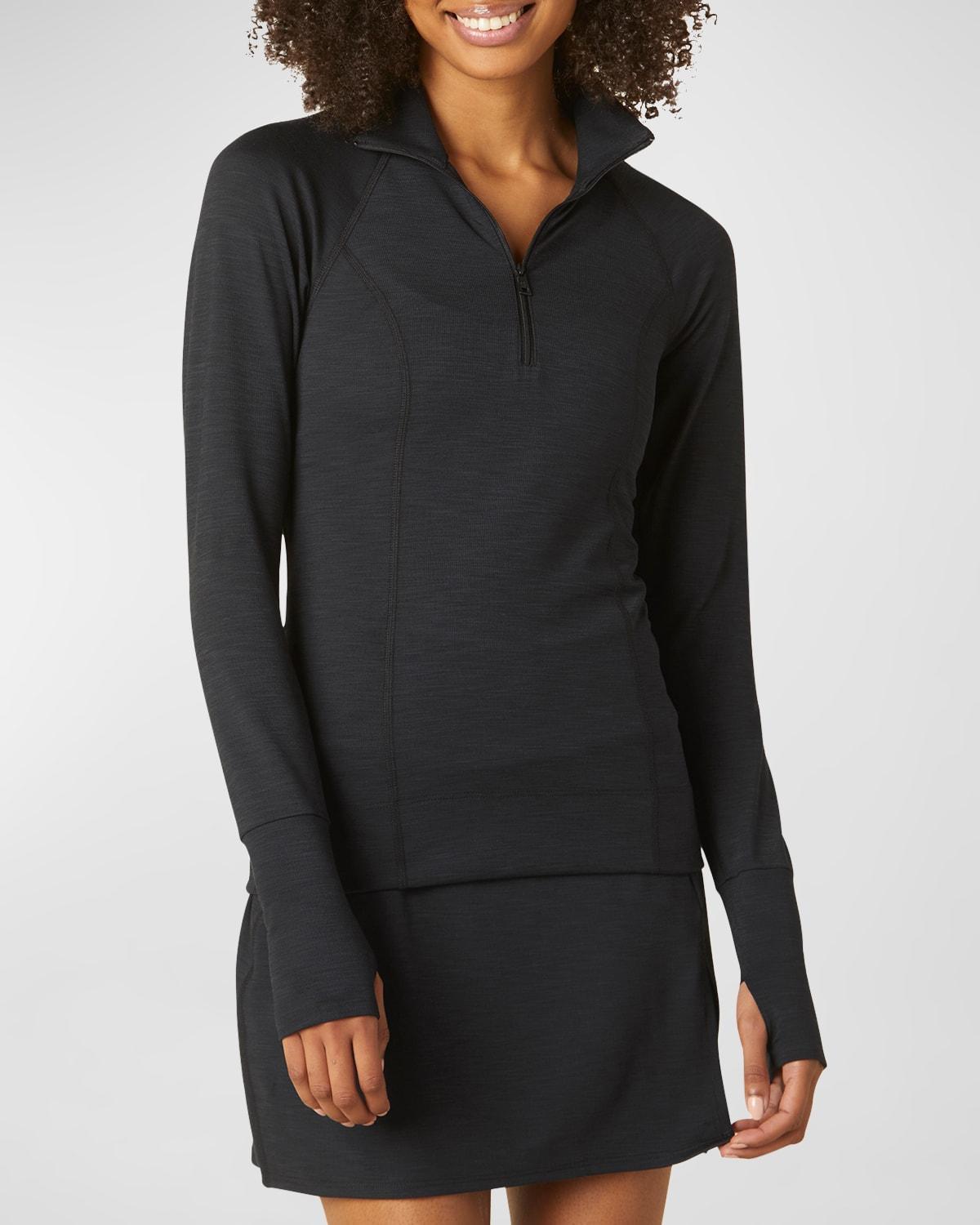 Beyond Yoga Take A Hike Heather Rib Zip Pullover Top Product Image