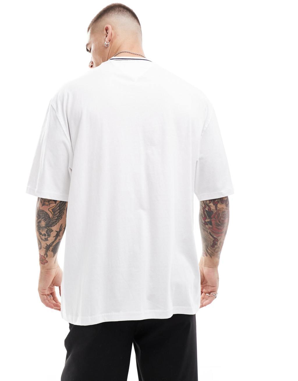 Tommy Jeans oversized t-shirt in white with tipping Product Image