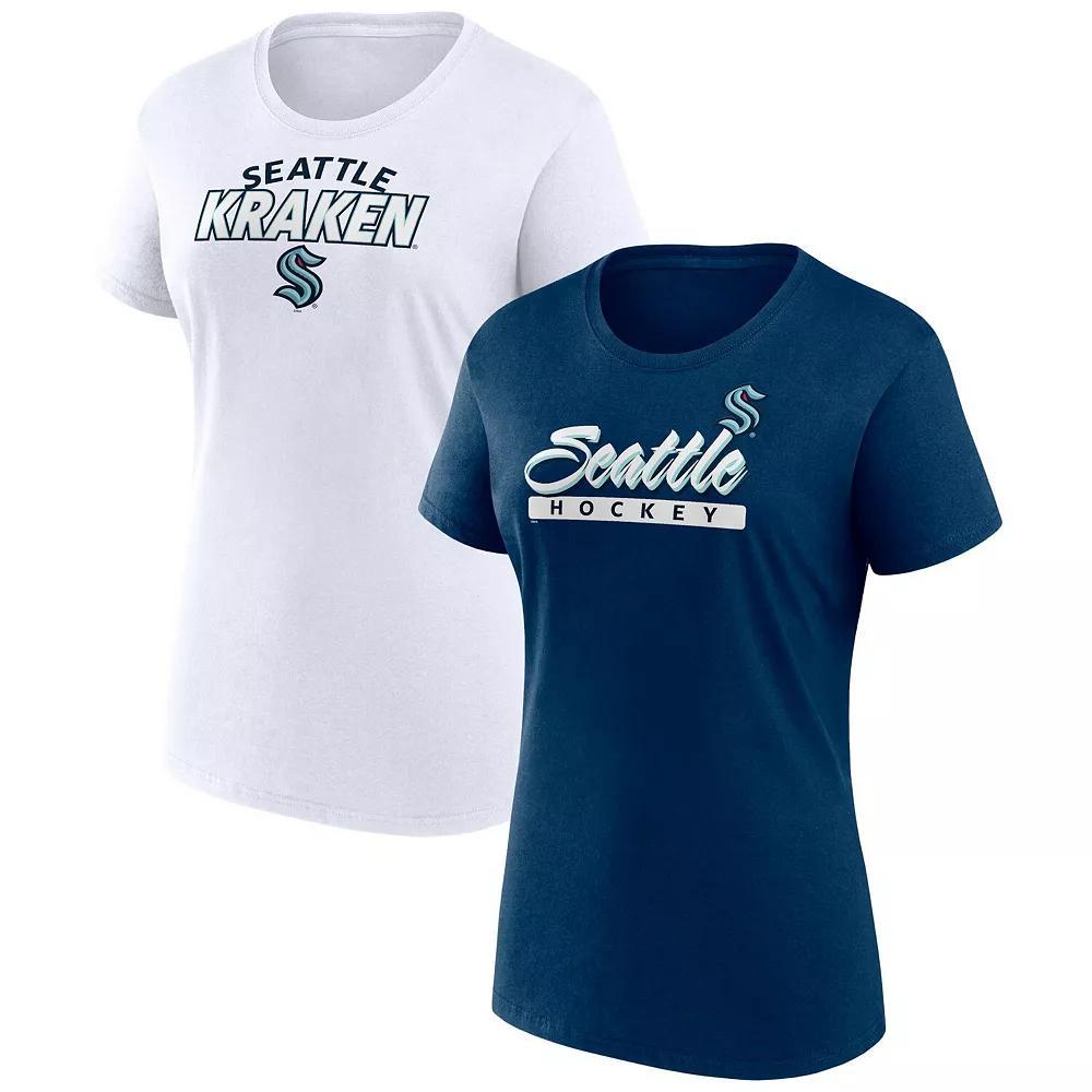 Women's Fanatics Branded Seattle Kraken Risk T-Shirt Combo Pack, Size: XL, Krk Blue Product Image