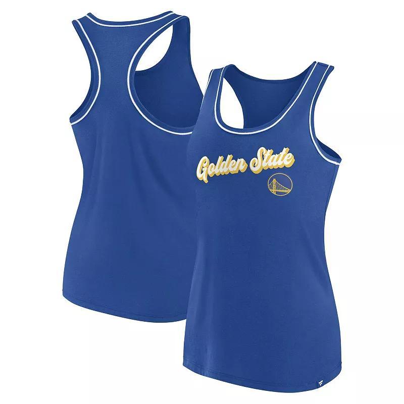 Women's Fanatics Branded Royal Philadelphia 76ers Wordmark Logo Racerback Tank Top, Size: Small, 76r Blue Product Image
