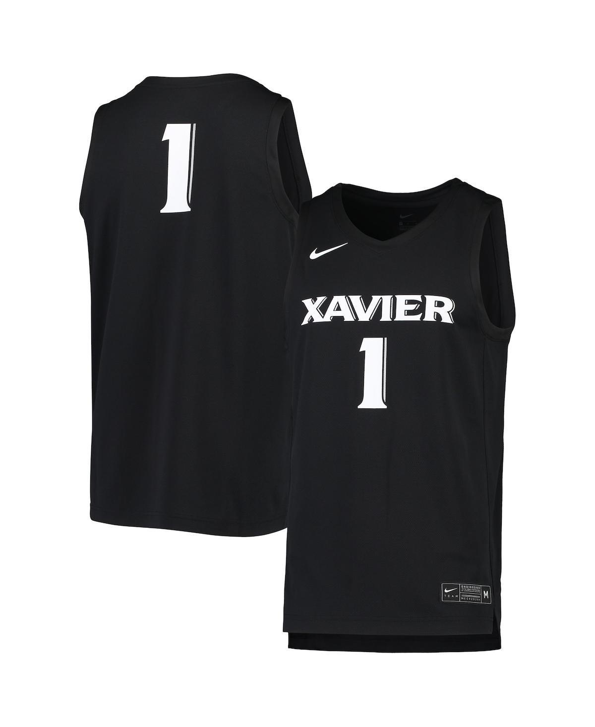 Men's Nike #1 Black Xavier Musketeers Team Replica Basketball Jersey, Size: XL, Xav Black Product Image