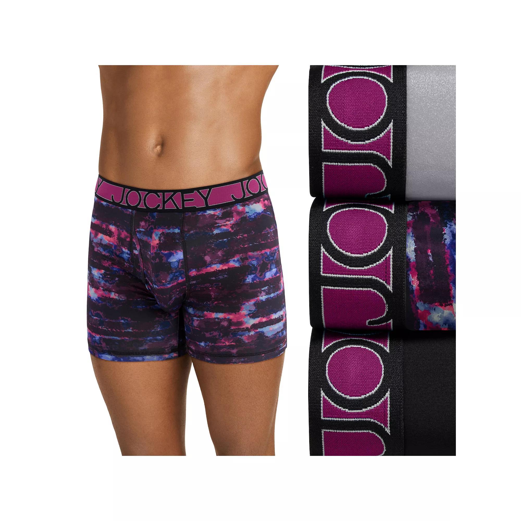 Men's Jockey 3-Pack Active Microfiber 5" Boxer Briefs, Size: XL, Dove Gray Team Product Image