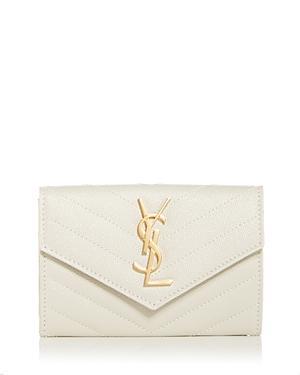 Womens Cassandre Matelass Small Envelope Wallet in Grain de Poudre Embossed Leather Product Image
