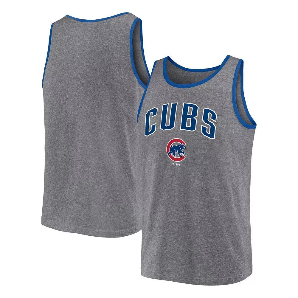 Men's Fanatics Branded  Heather Gray Chicago Cubs Primary Tank Top, Size: Small, Grey Product Image
