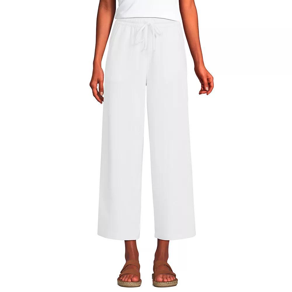 Petite Lands' End Sport Pull-On Drawstring Wide Leg Crop Pants, Women's, Size: XS Petite, Radiant Blue Product Image