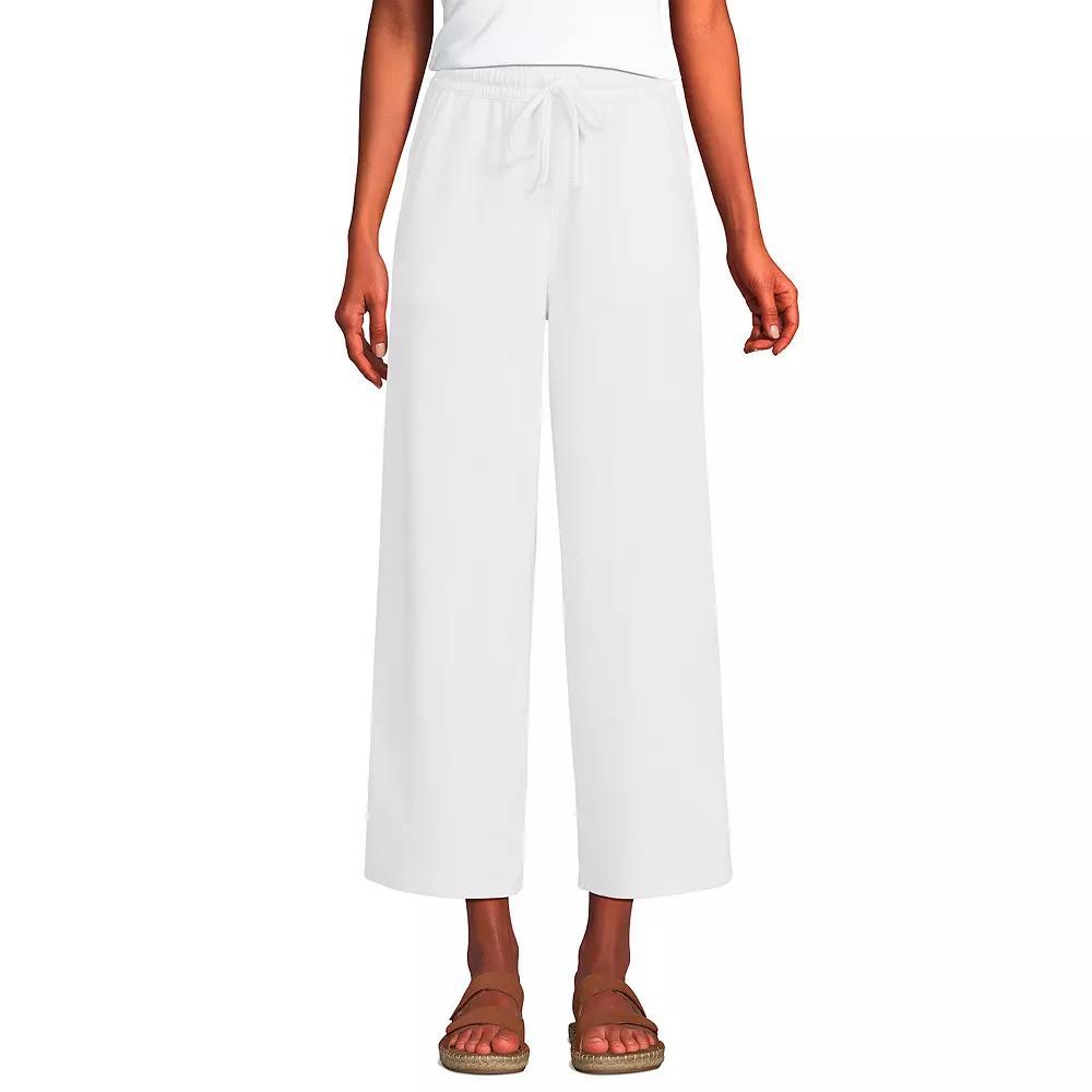 Petite Lands' End Sport Pull-On Drawstring Wide Leg Crop Pants, Women's, Size: XS Petite, Radiant Blue Product Image