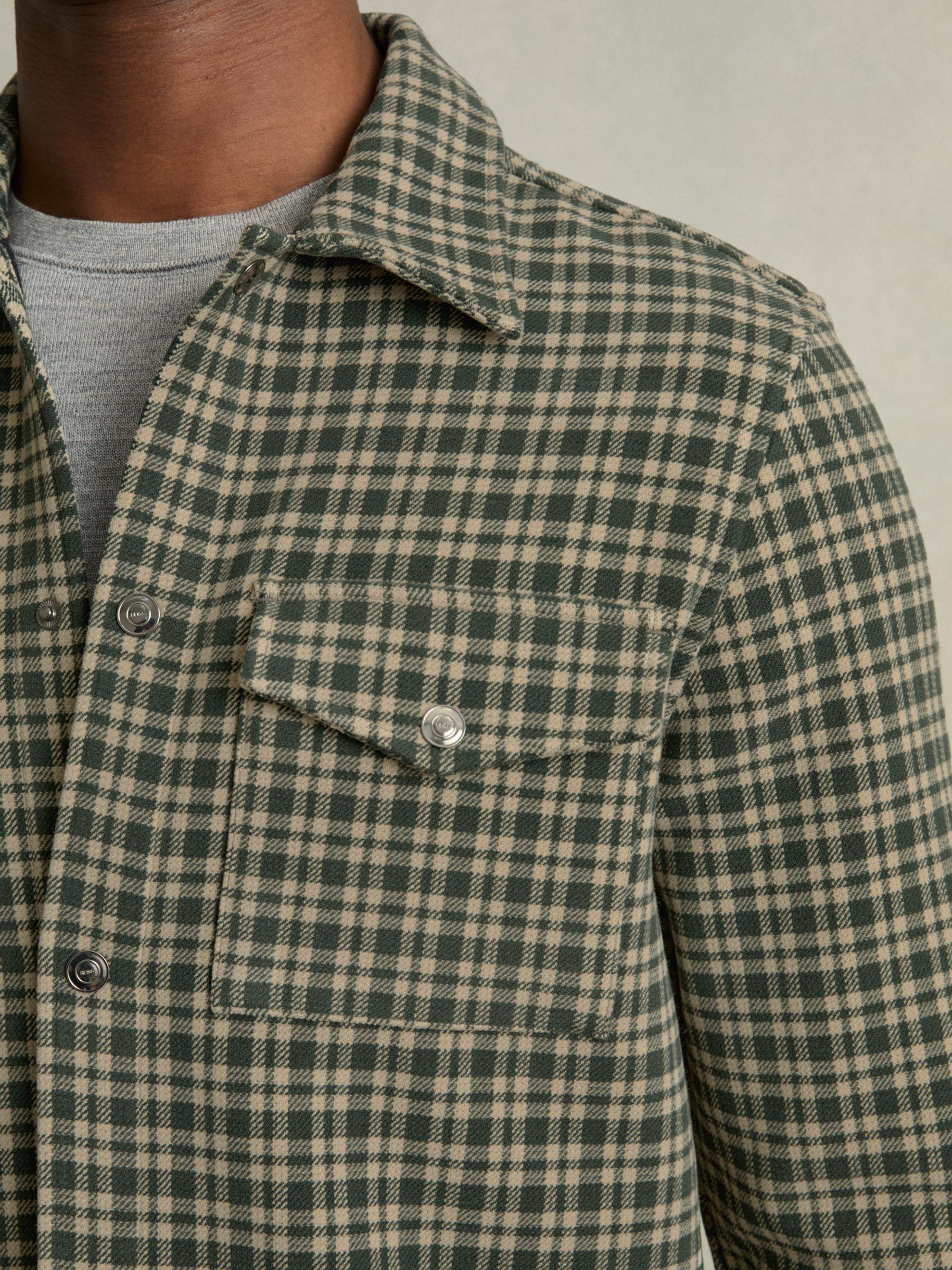 Check Patch-Pocket Overshirt in Green Product Image