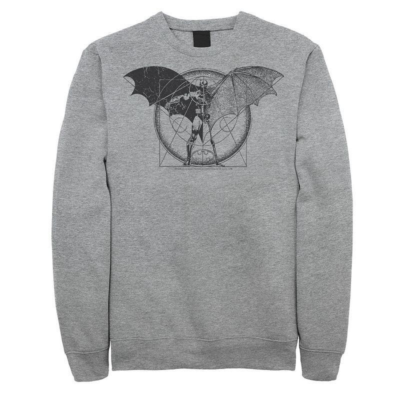 Men's DC Comics Batman Half Skeleton Sketched Poster Sweatshirt, Size: XXL, Athletic Grey Product Image