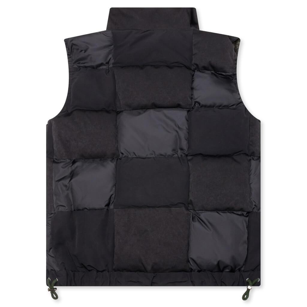 Faux Suede Mix Vest - Black Male Product Image