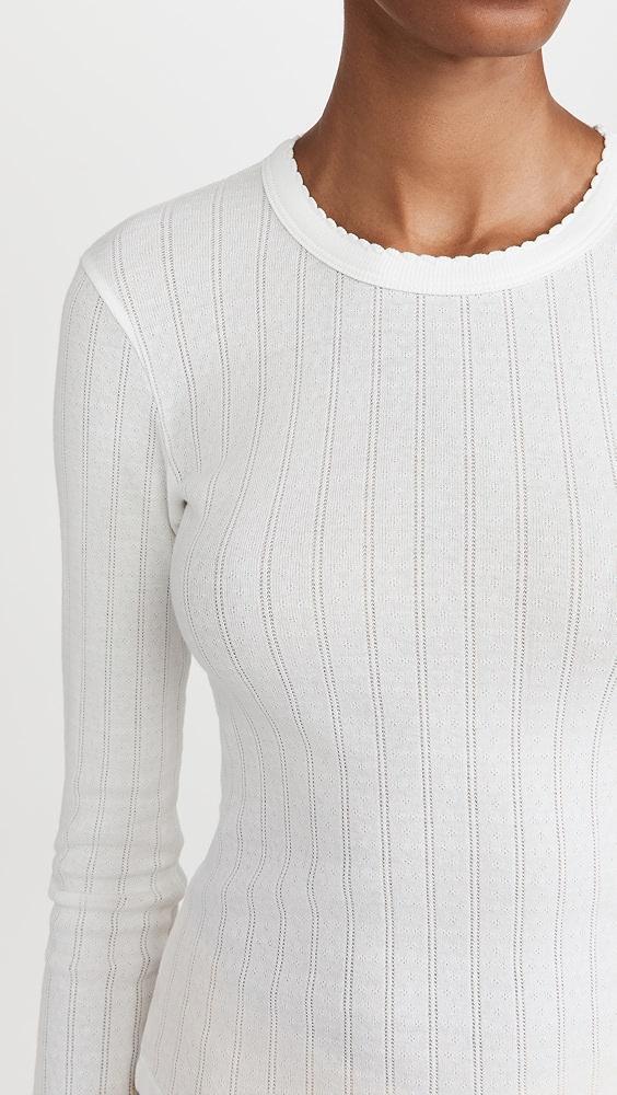Leset Pointelle Slim Fit Top | Shopbop Product Image