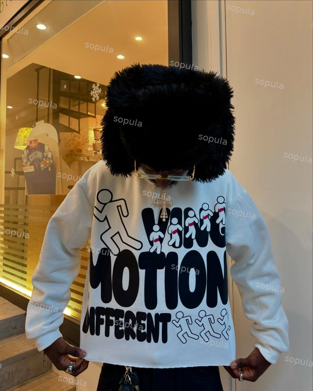 Sopula Men's Motion Different Graphic Cropped Hoodie Product Image