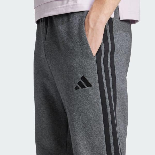 adidas Essentials 3-Stripes Fleece Pants Dark Grey Heather M Mens Product Image