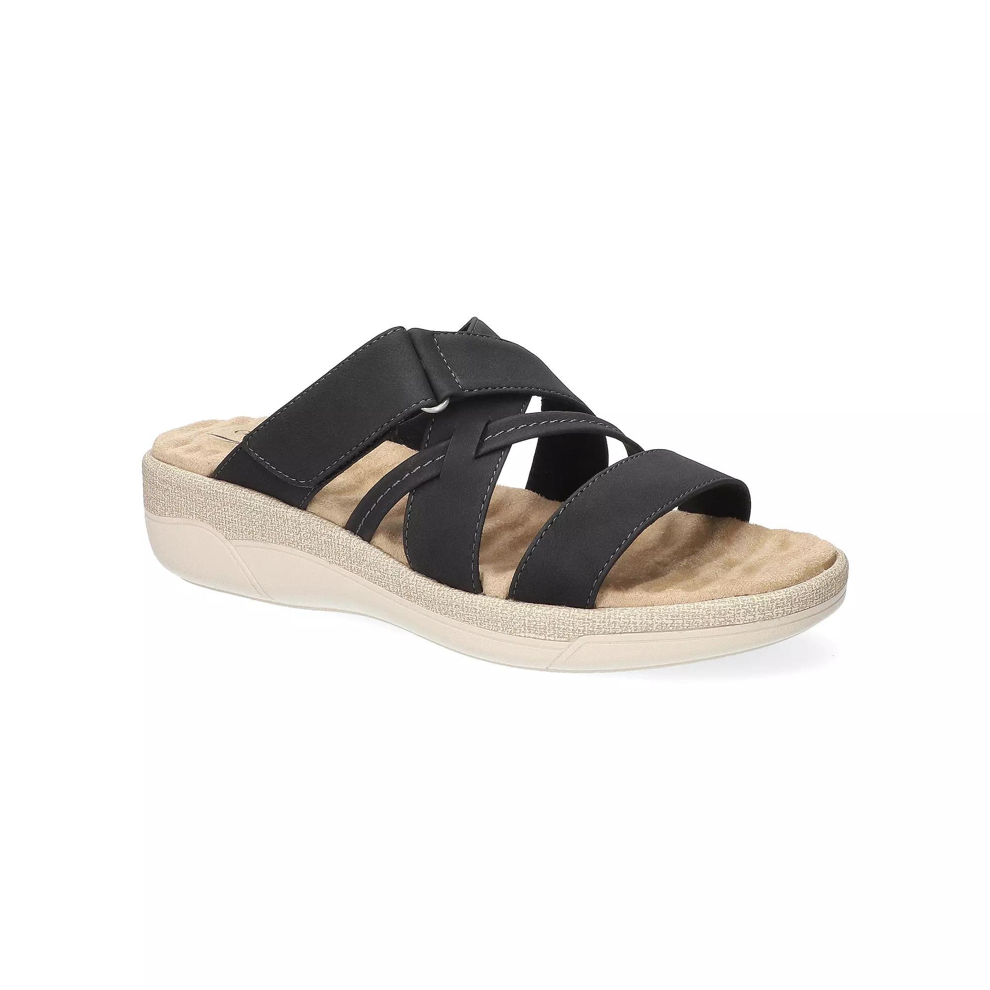 Easy Street Paola Women's Comfort Platform Slide Sandals, Size: 11 XW, Black Product Image