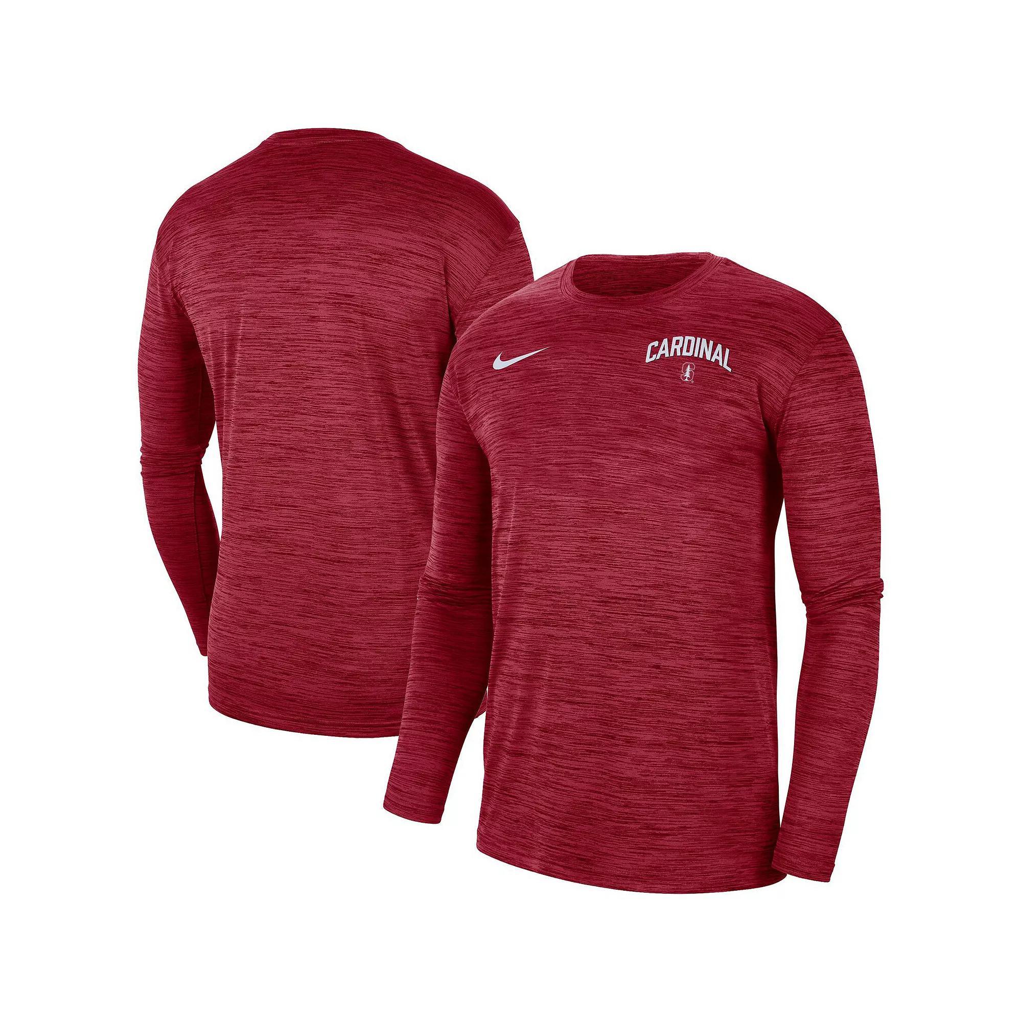 Men's Nike Cardinal Stanford Cardinal Sideline Game Day Velocity Performance Long Sleeve T-Shirt, Size: XL, Red Product Image