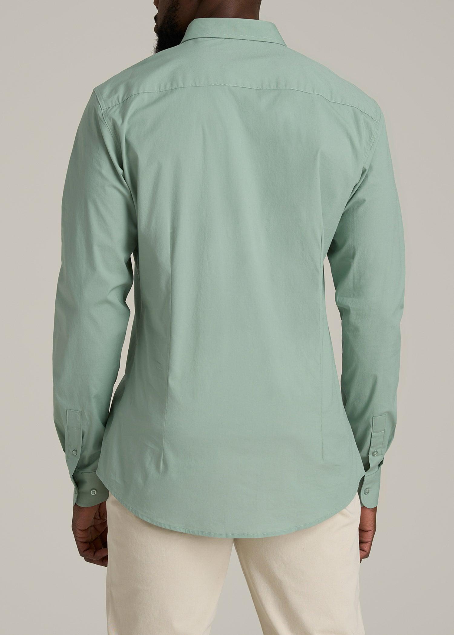 Oskar Button-Up Dress Shirt for Tall Men in Seagrass Product Image