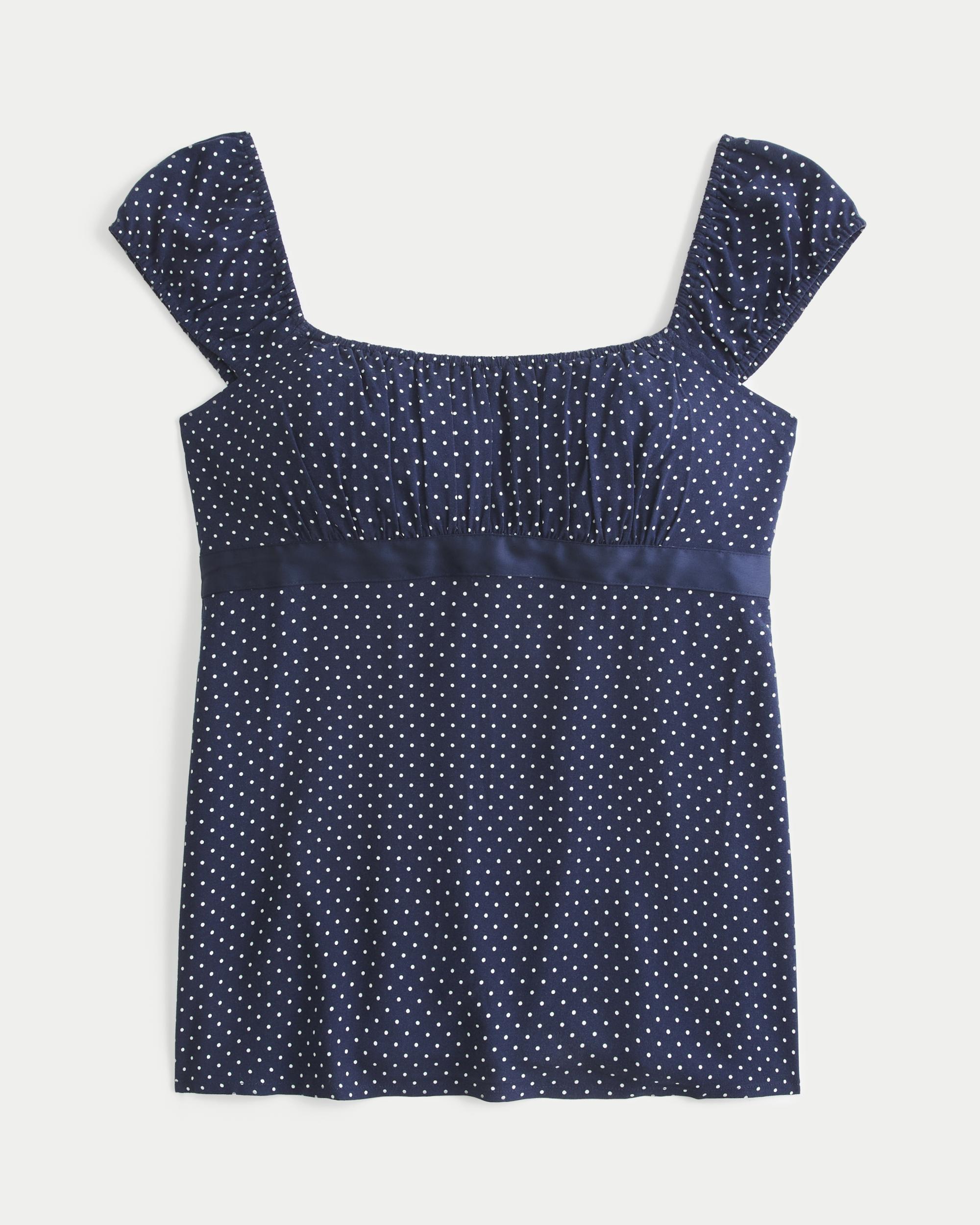 Easy Satin Tie Babydoll Top Product Image