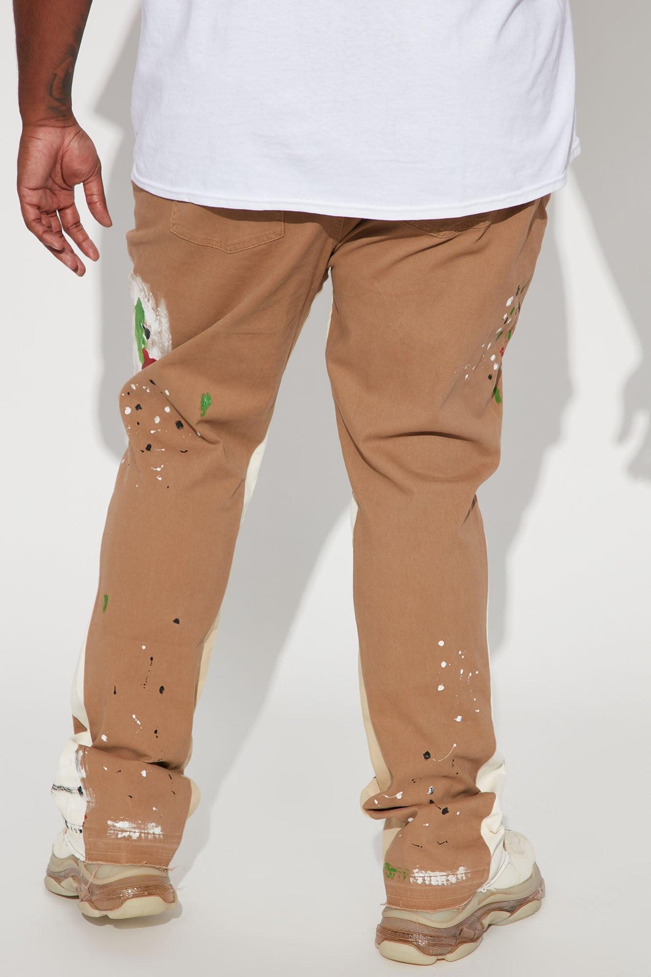 Both Ways Slim Stacked Flared Pants - Tan/Multi Product Image