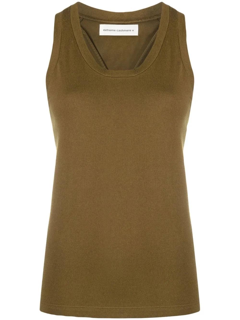 EXTREME CASHMERE Cotton And Cashmere-blend Vest In Grün Product Image
