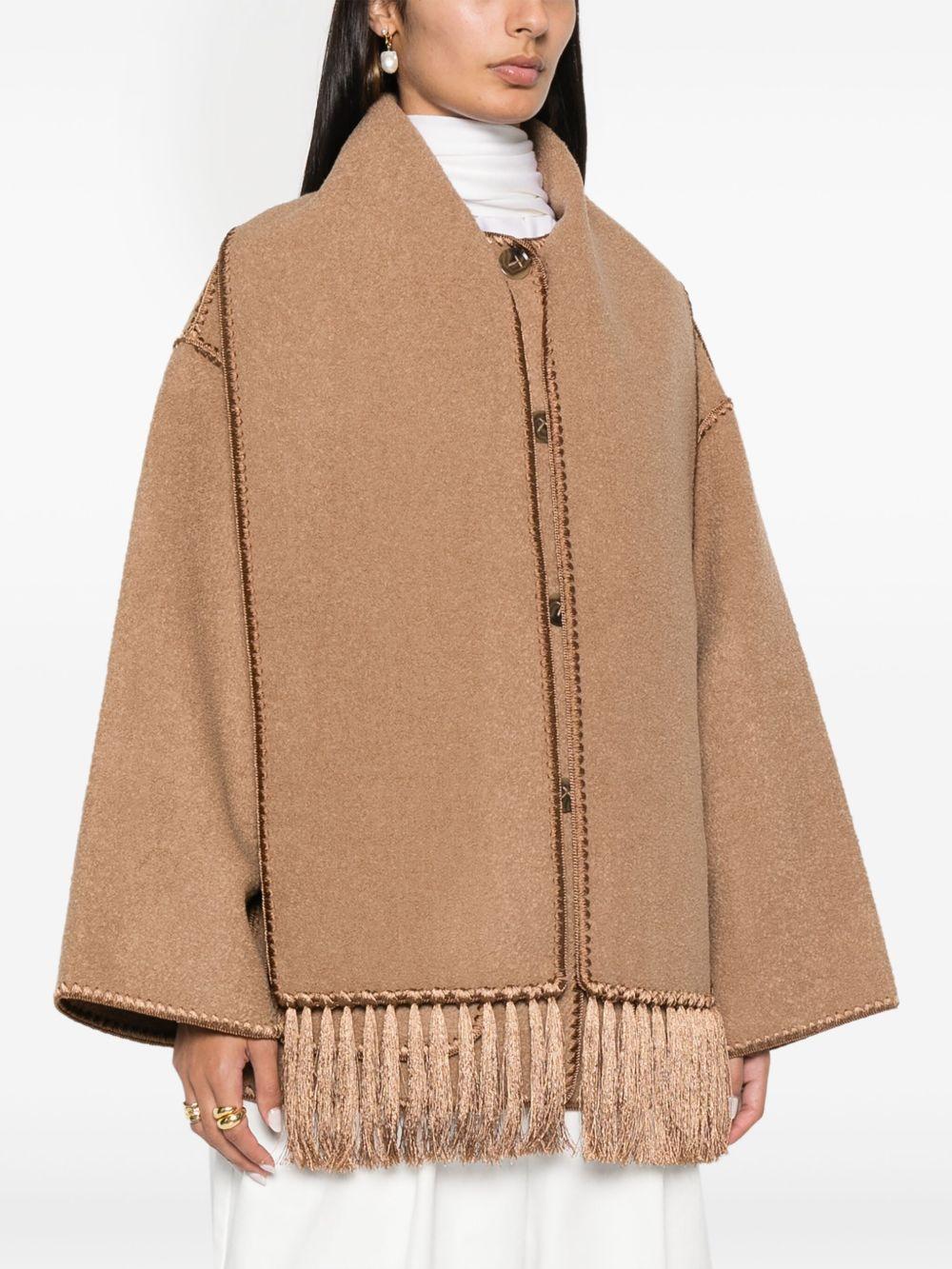whipstitch-trim scarf jacket Product Image