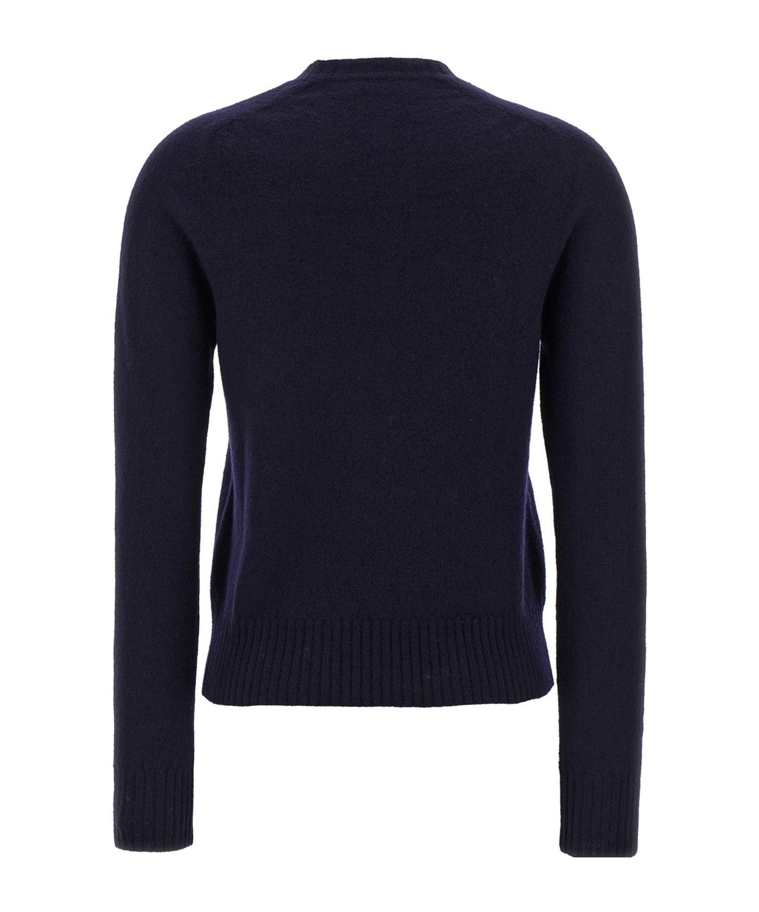 JIL SANDER Crew Neck Wool Sweater With Ribbed Cuffs In Black Product Image