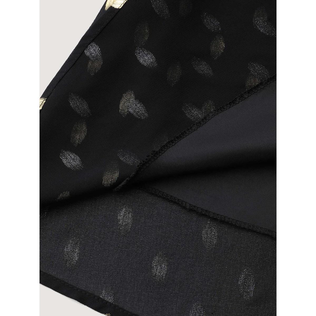Plus Size Shimmery Polka Dot Stretchy Waist Midi Dress BlackFlower Women Party Curvy Bloomchic 14-16/1X Product Image