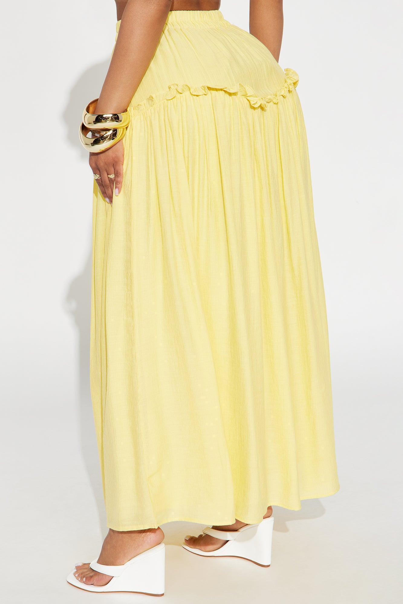Lily Maxi Skirt - Butter Yellow Product Image