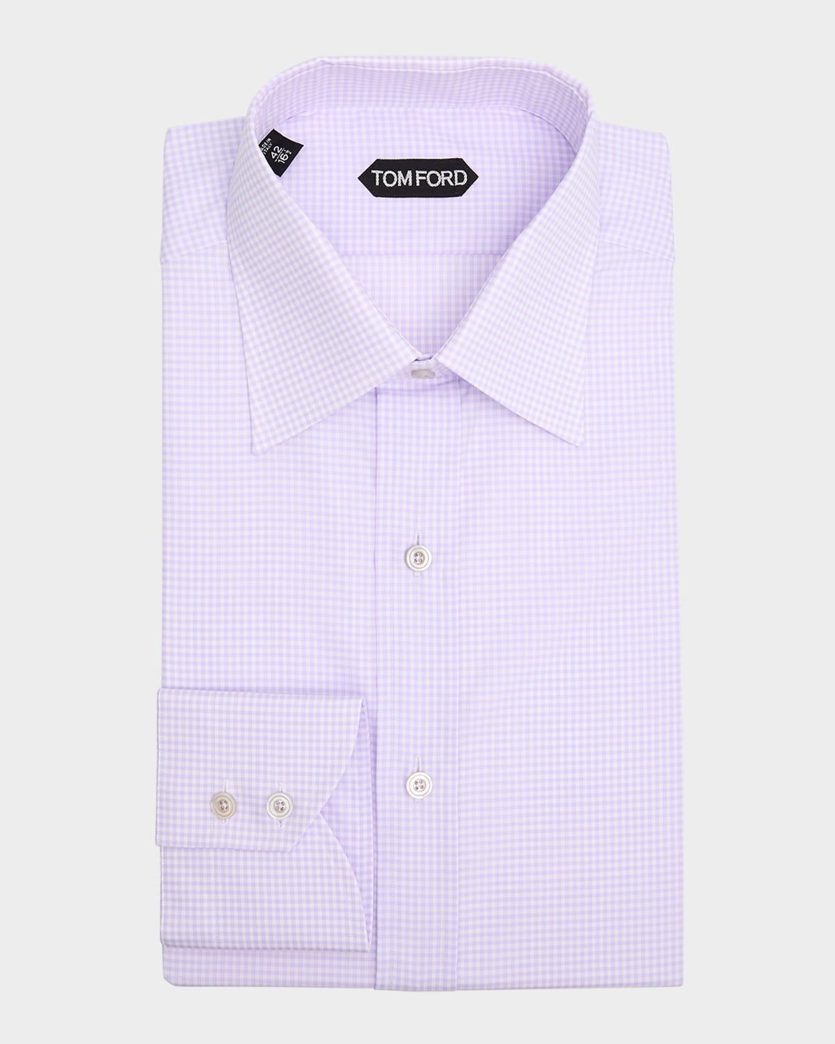 Mens Twill Micro-Gingham Slim-Fit Dress Shirt Product Image