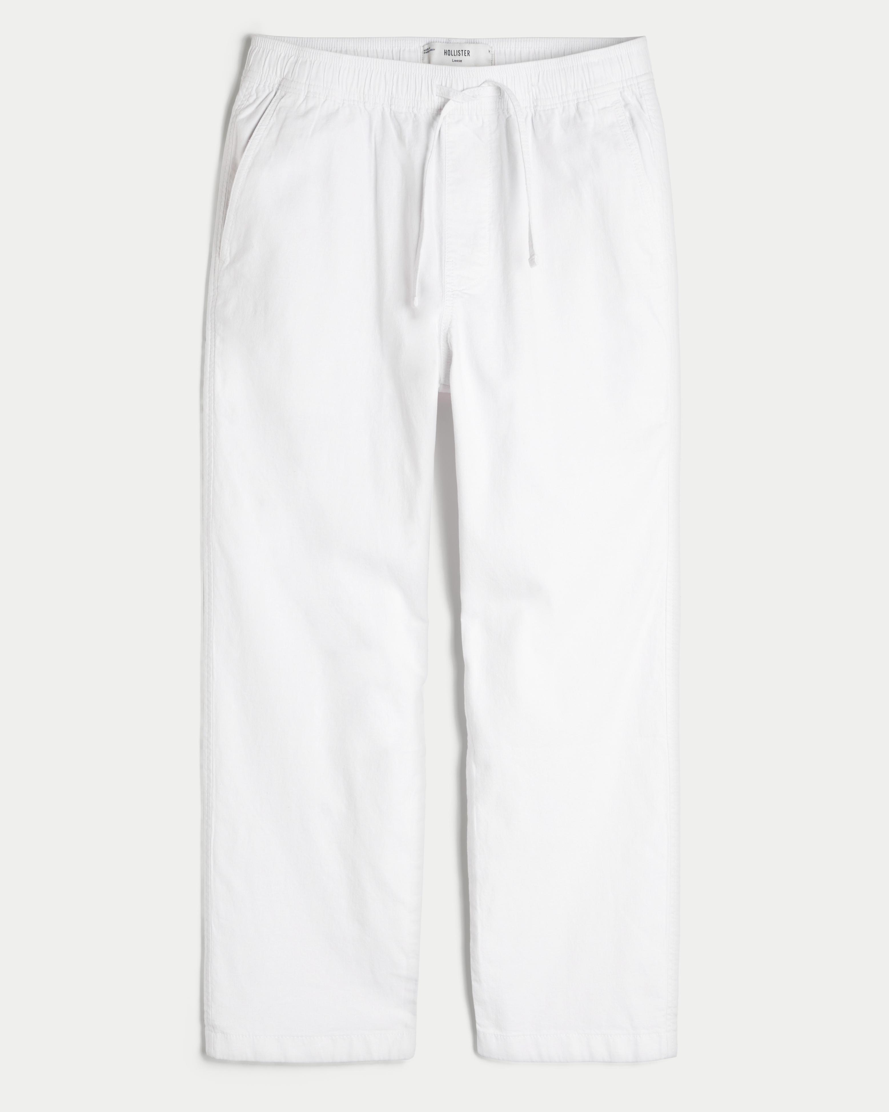 Loose Linen-Blend Pull-On Pants Product Image