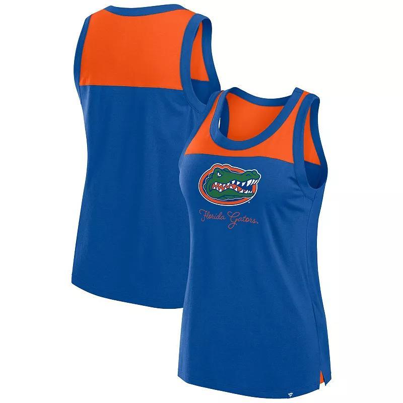 Women's Fanatics Royal Florida Gators Crosley Colorblock Tank Top, Size: Medium, Blue Product Image