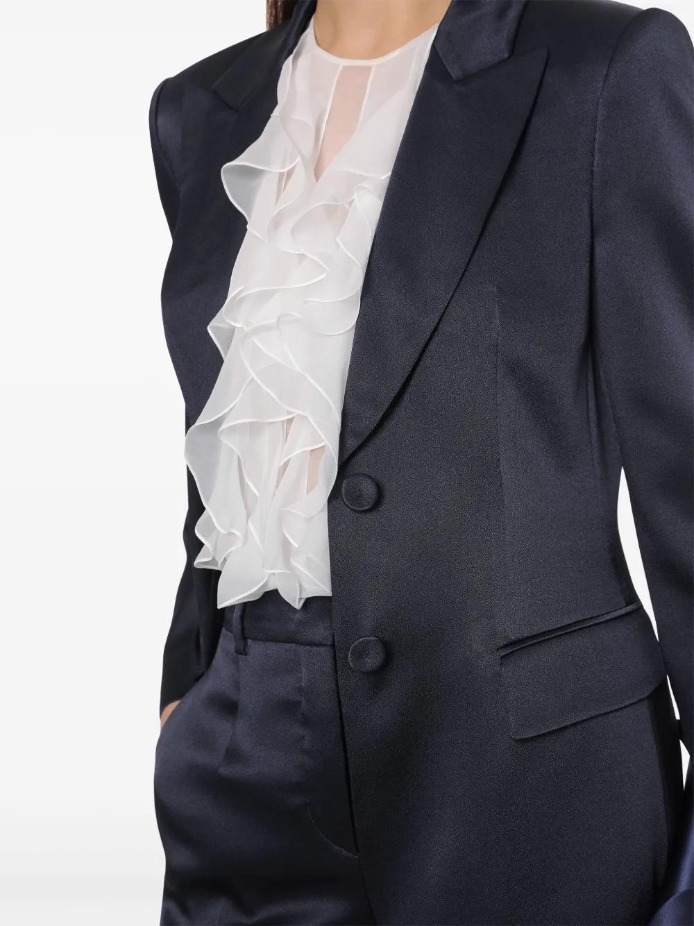 ALBERTA FERRETTI Buttoned Long Sleeve Blazer In Blue Product Image