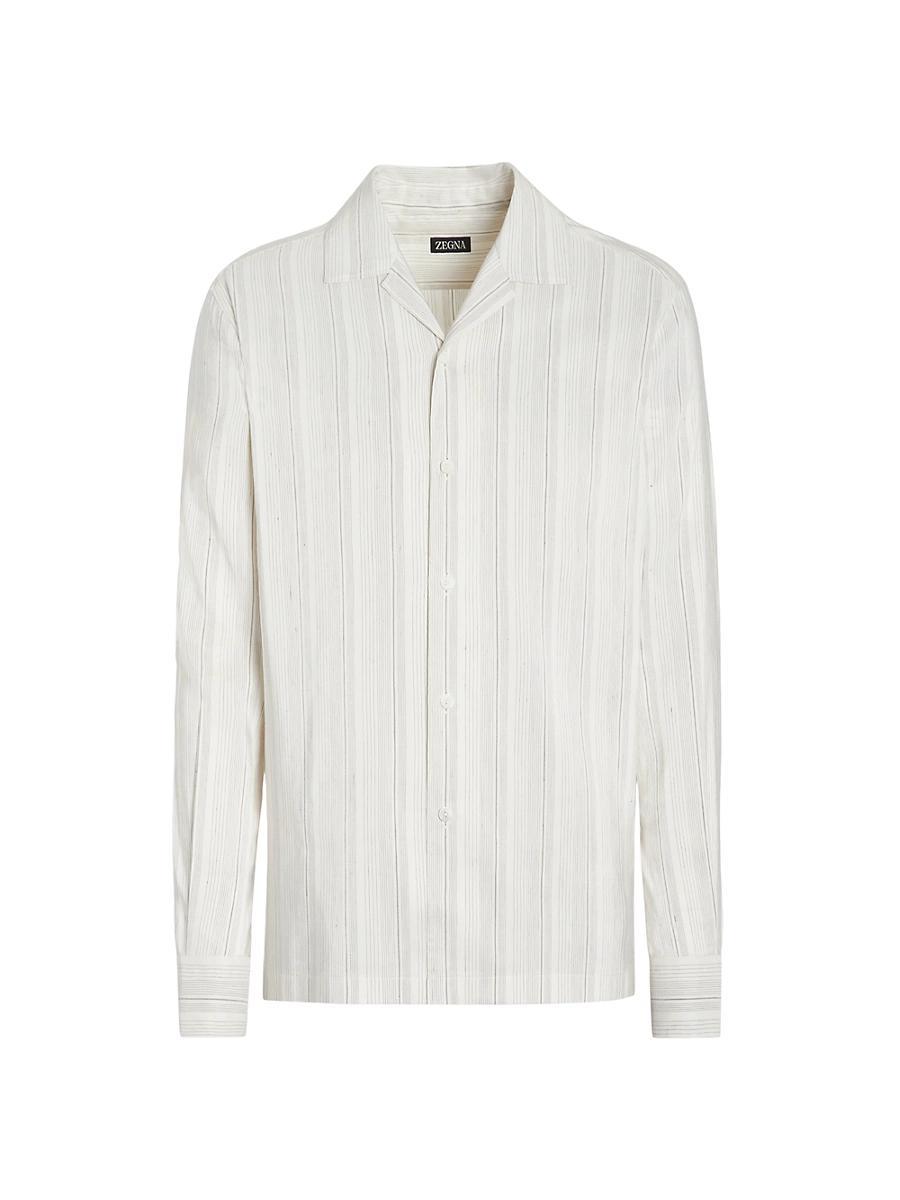 Mens Cotton Linen and Silk Crossover Blend Shirt Product Image