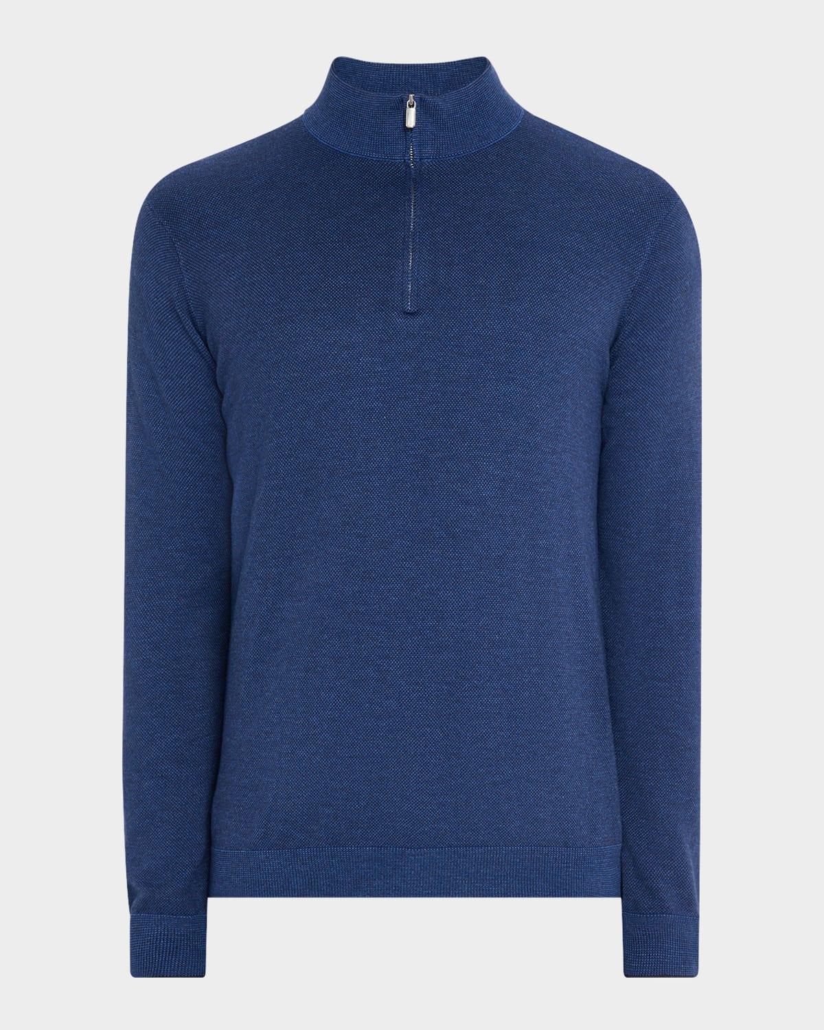 Mens Birdseye Knit Quarter-Zip Sweater Product Image