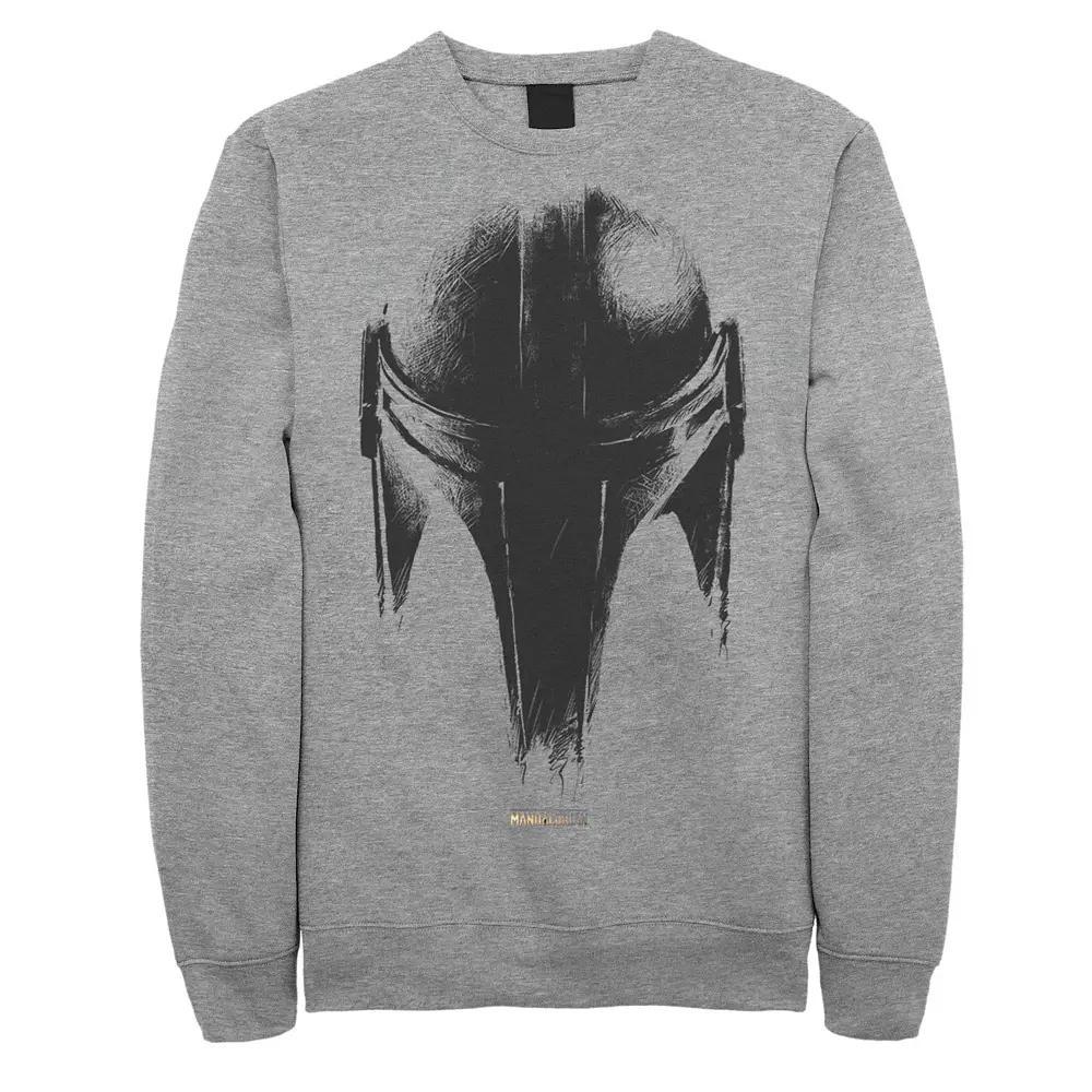 Men's Star Wars The Mandalorian Metallic Helmet Sweatshirt, Size: 3XL, Athletic Grey Product Image