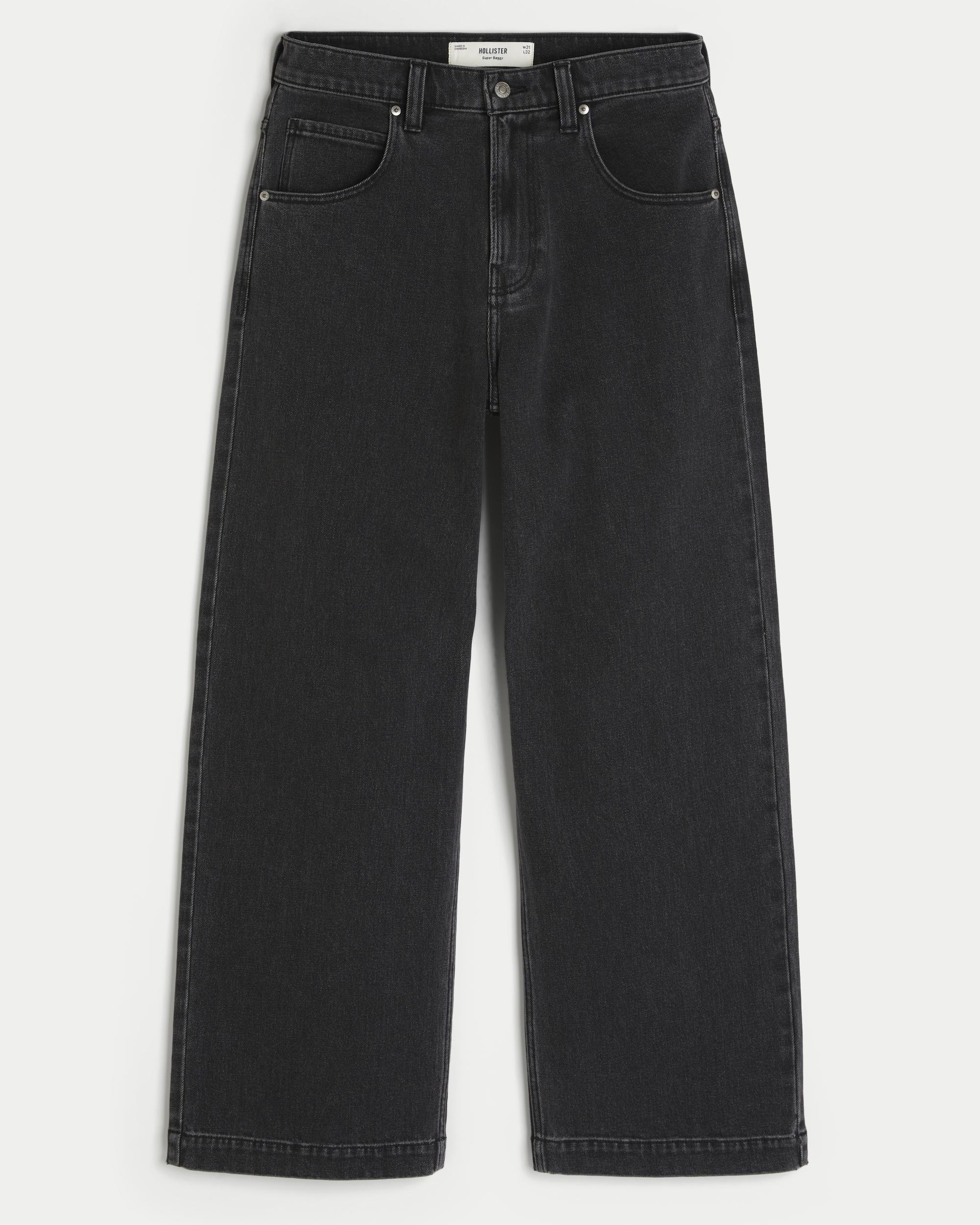 Washed Black Star Graphic Super Baggy Jeans Product Image