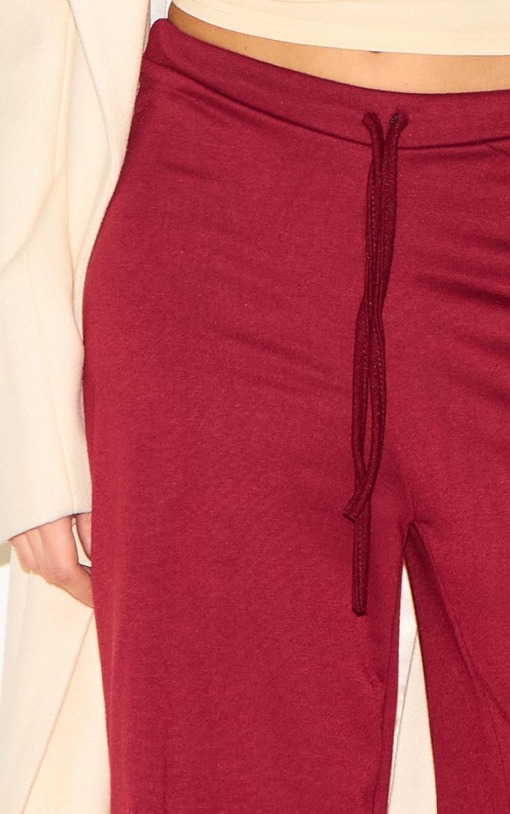 Burgundy Lightweight Drawstring Waist Wide Leg Sweatpants Product Image