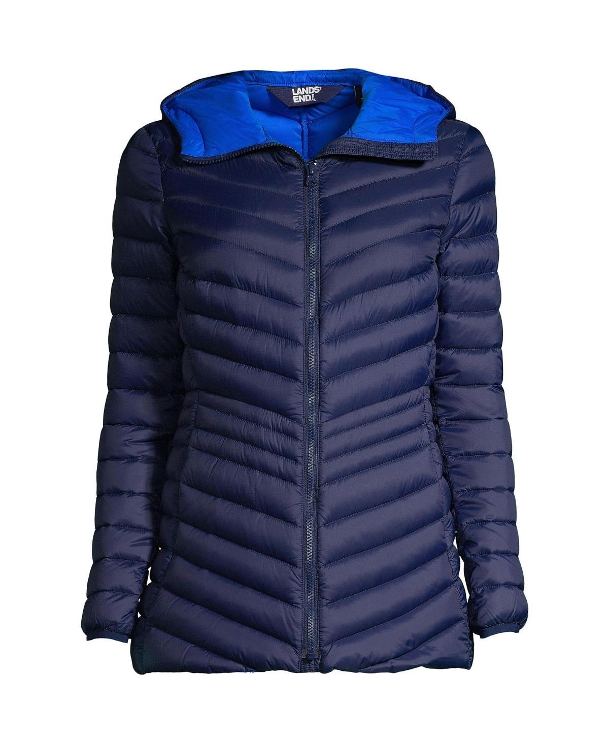 Petite Lands' End Wanderweight Ultralight Hooded Packable Down Jacket, Women's, Size: XS Petite, Black Product Image