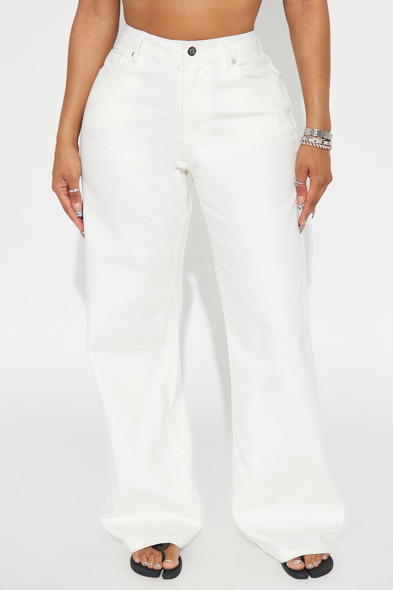 Cloud Nine Wide Leg Jeans - Cream Female Product Image