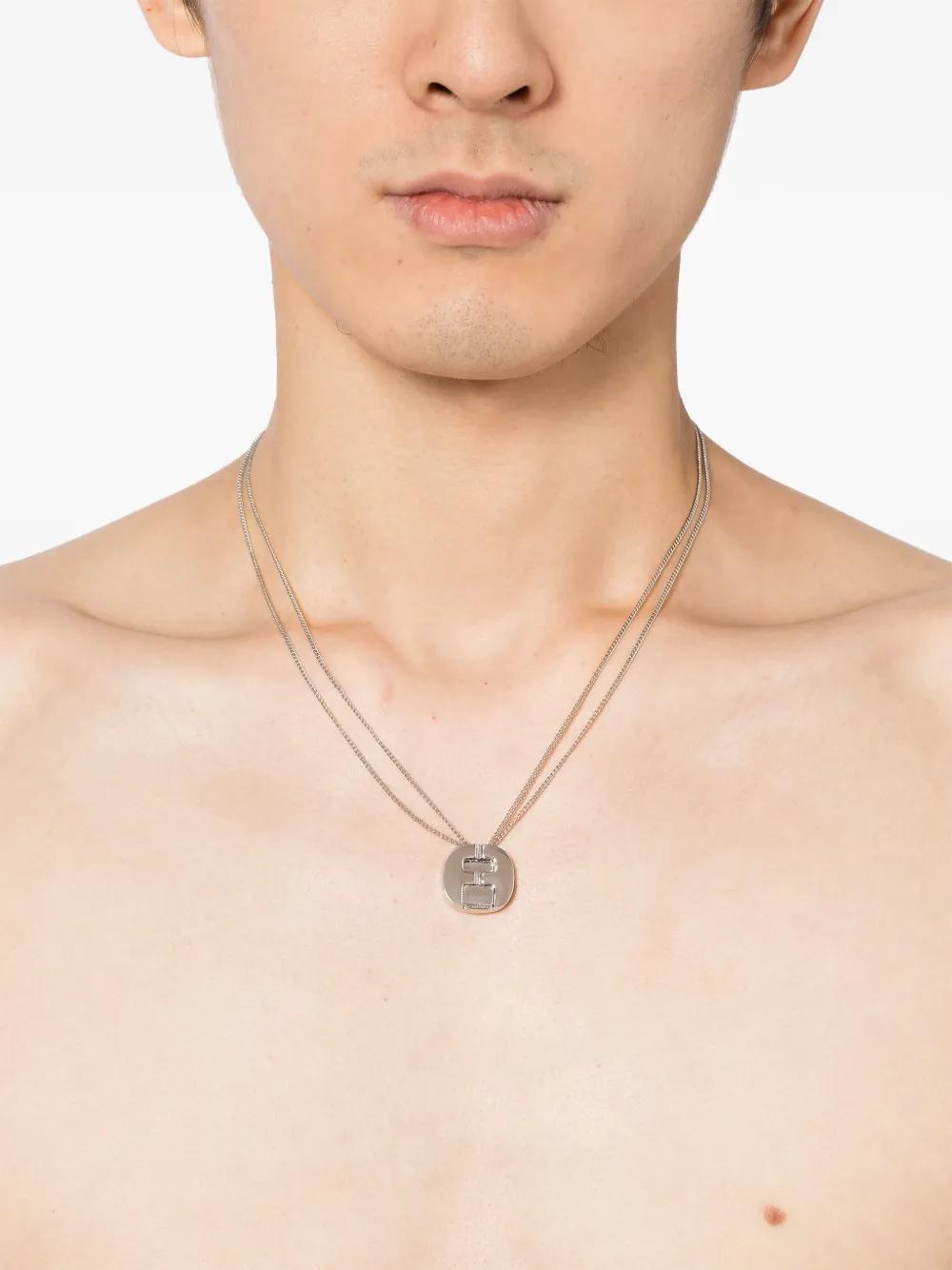 FERRAGAMO Logo-engraved Pendant Necklace In Silver Product Image