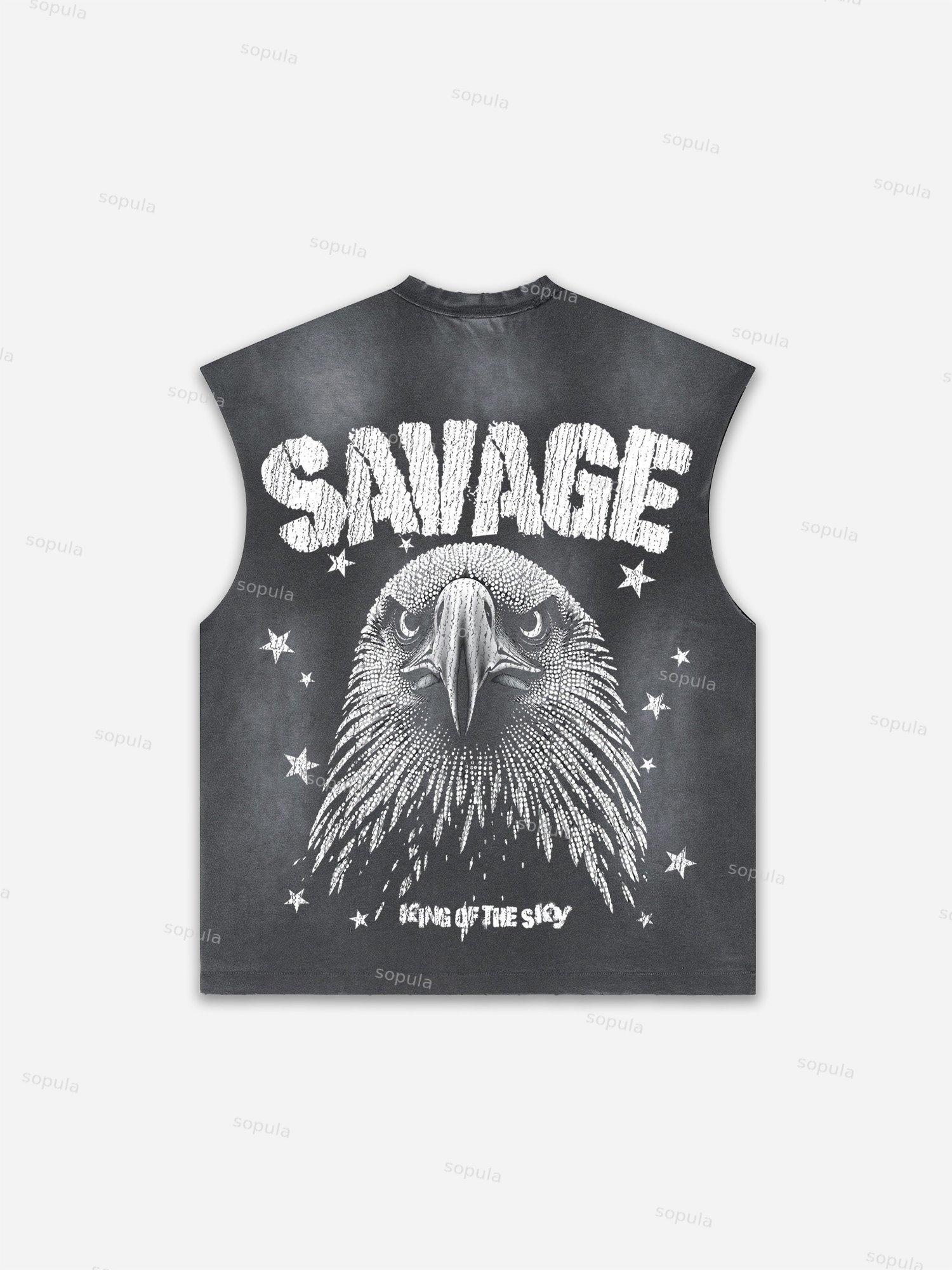 Future World Brainstorming Graphic Print Distressed Tank Top Product Image