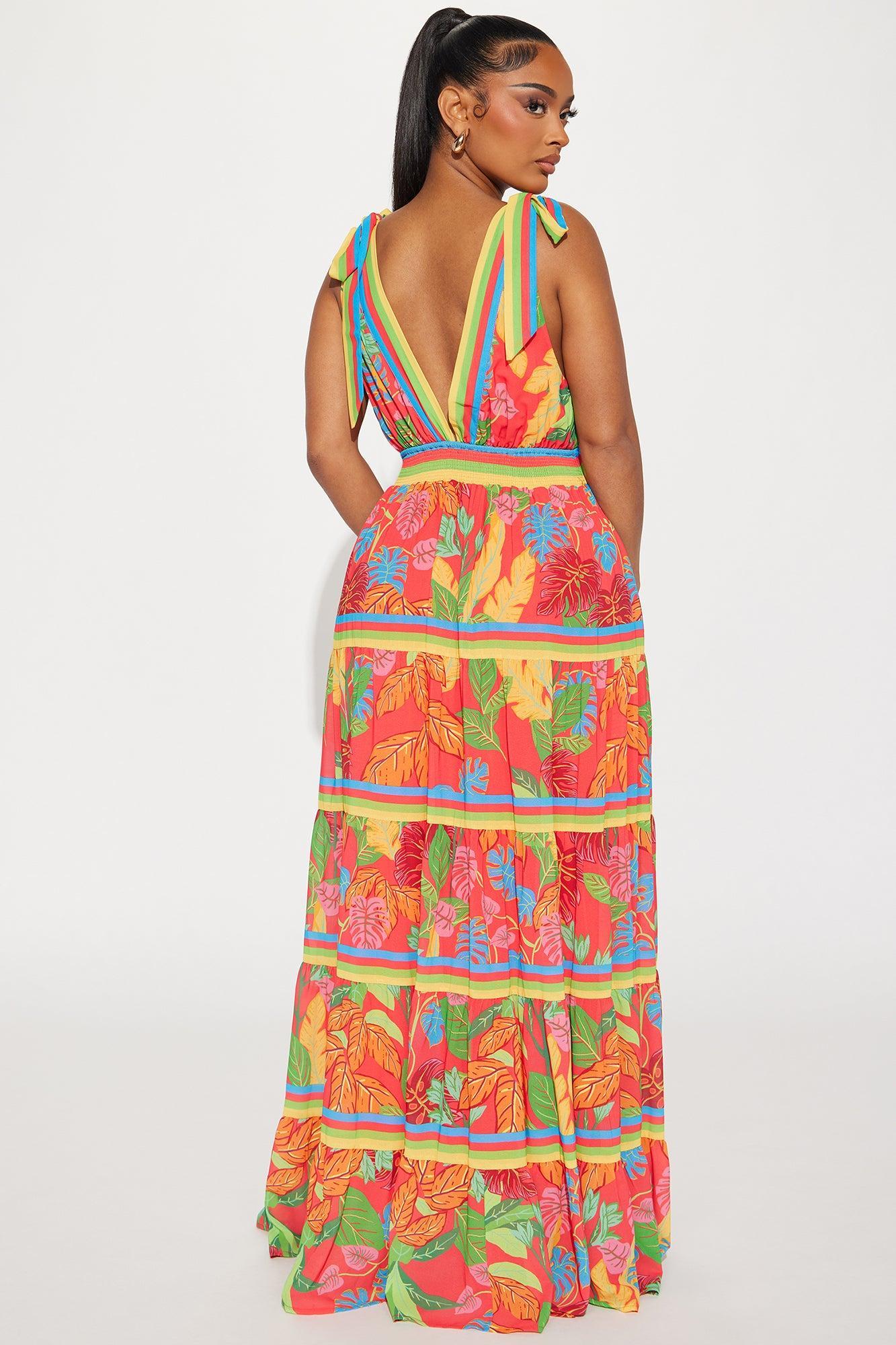 Barbados Maxi Dress - Red/combo Product Image