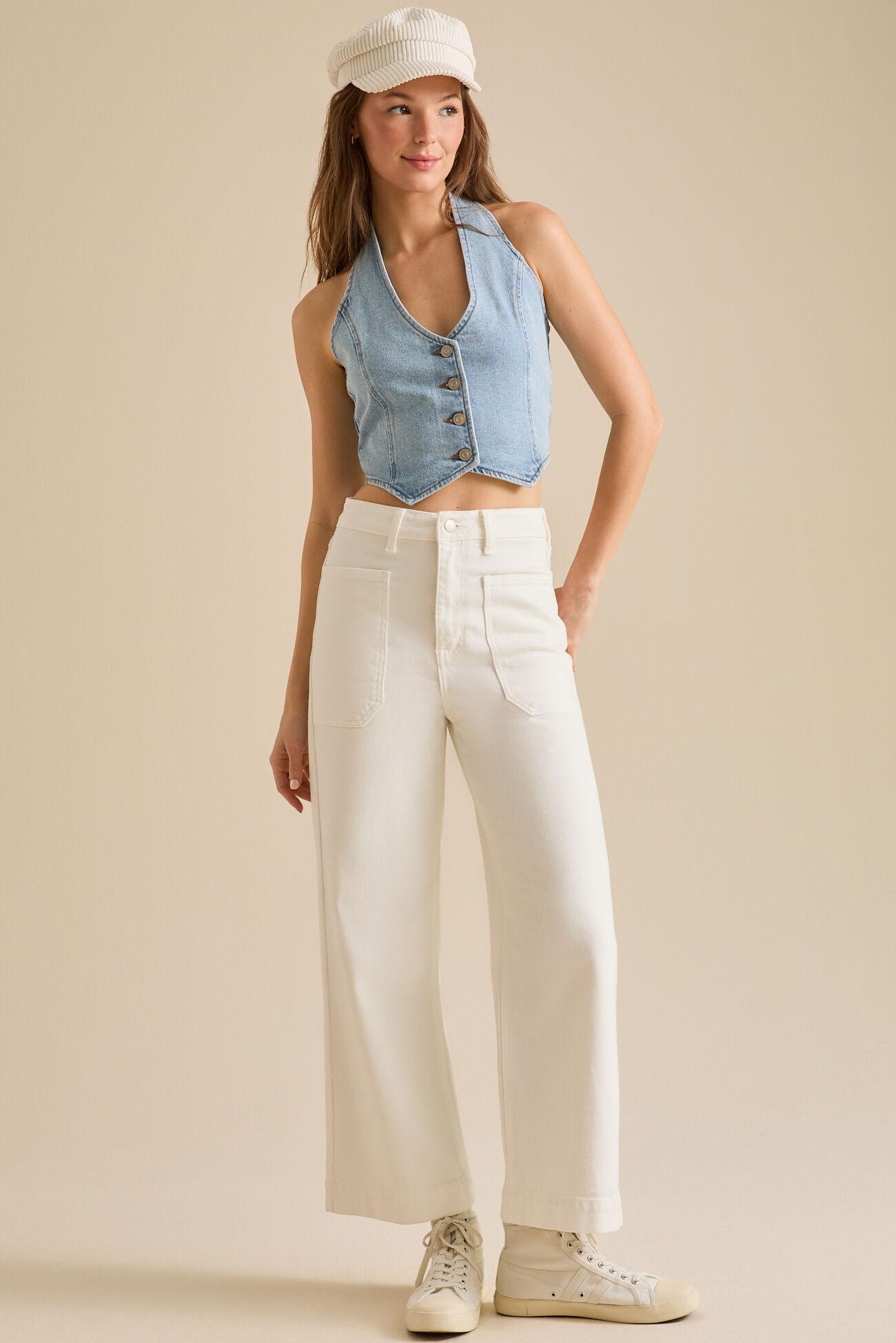 Sadie Denim Twist Back Vest Product Image