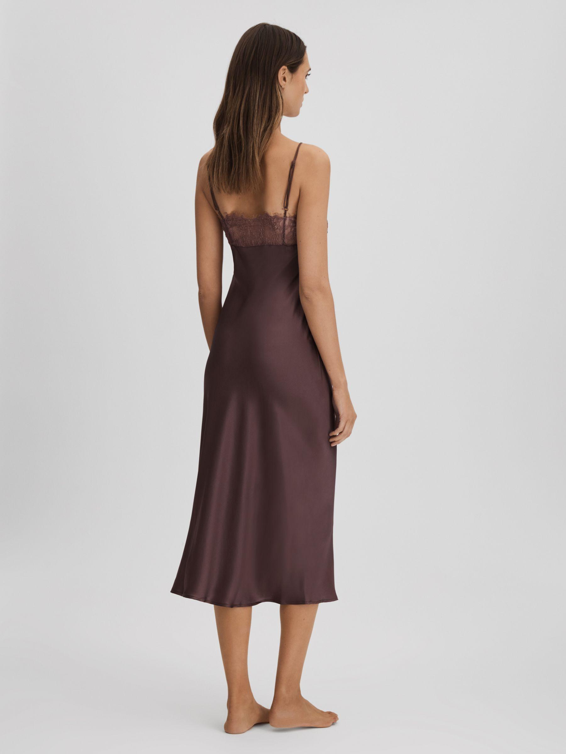 Maison Essentiele Silk Nightdress in Chocolate Product Image