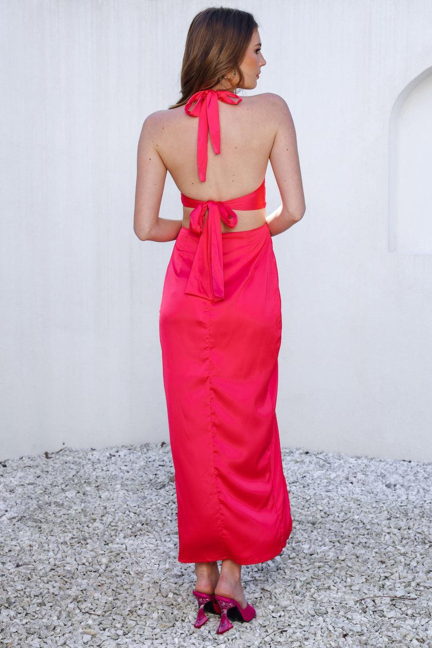 Bring The Beatbox Maxi Dress Hot Pink Product Image