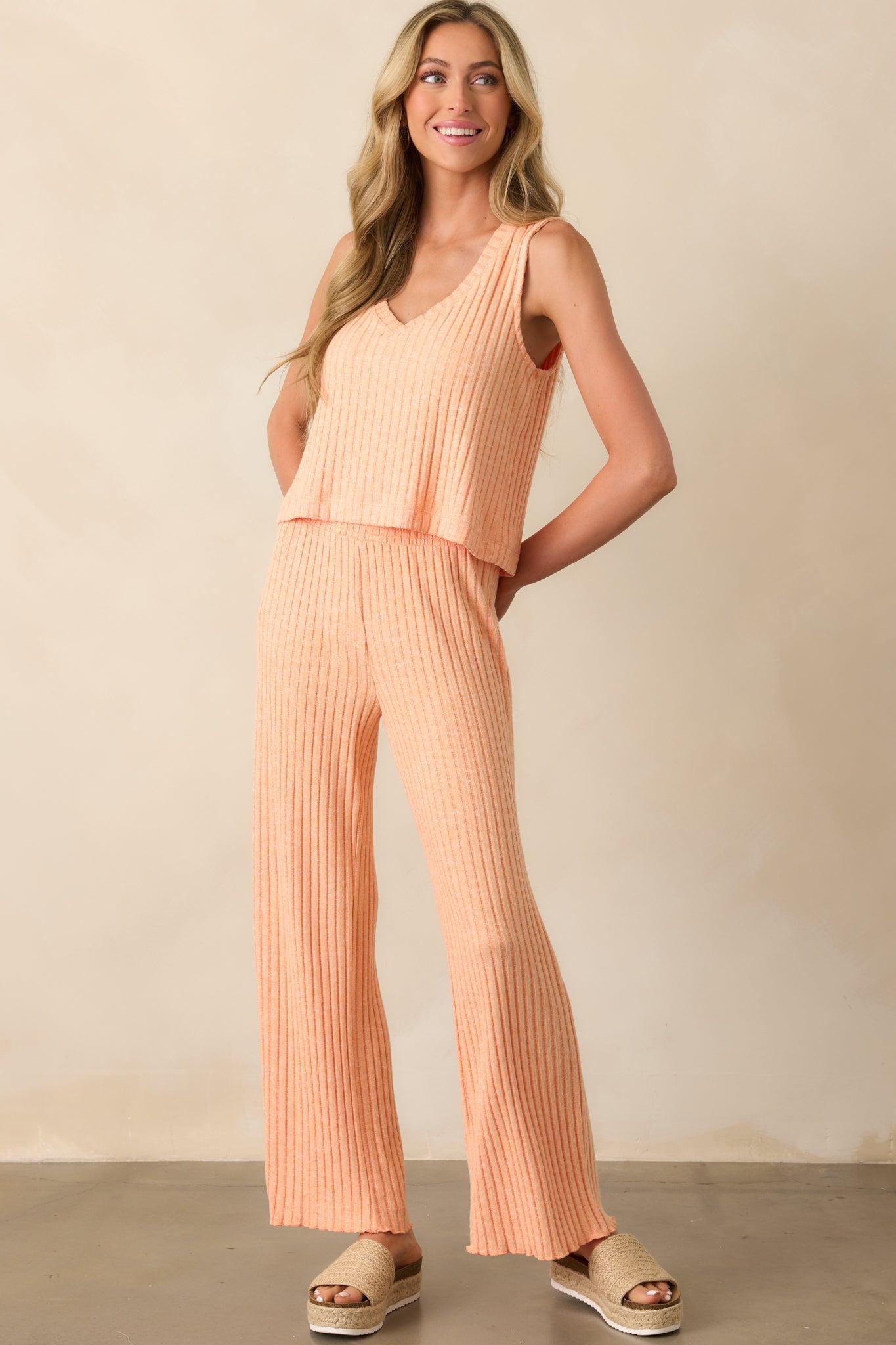 Z Supply Orange Sloane V-Neck Silky Rib Tank Product Image