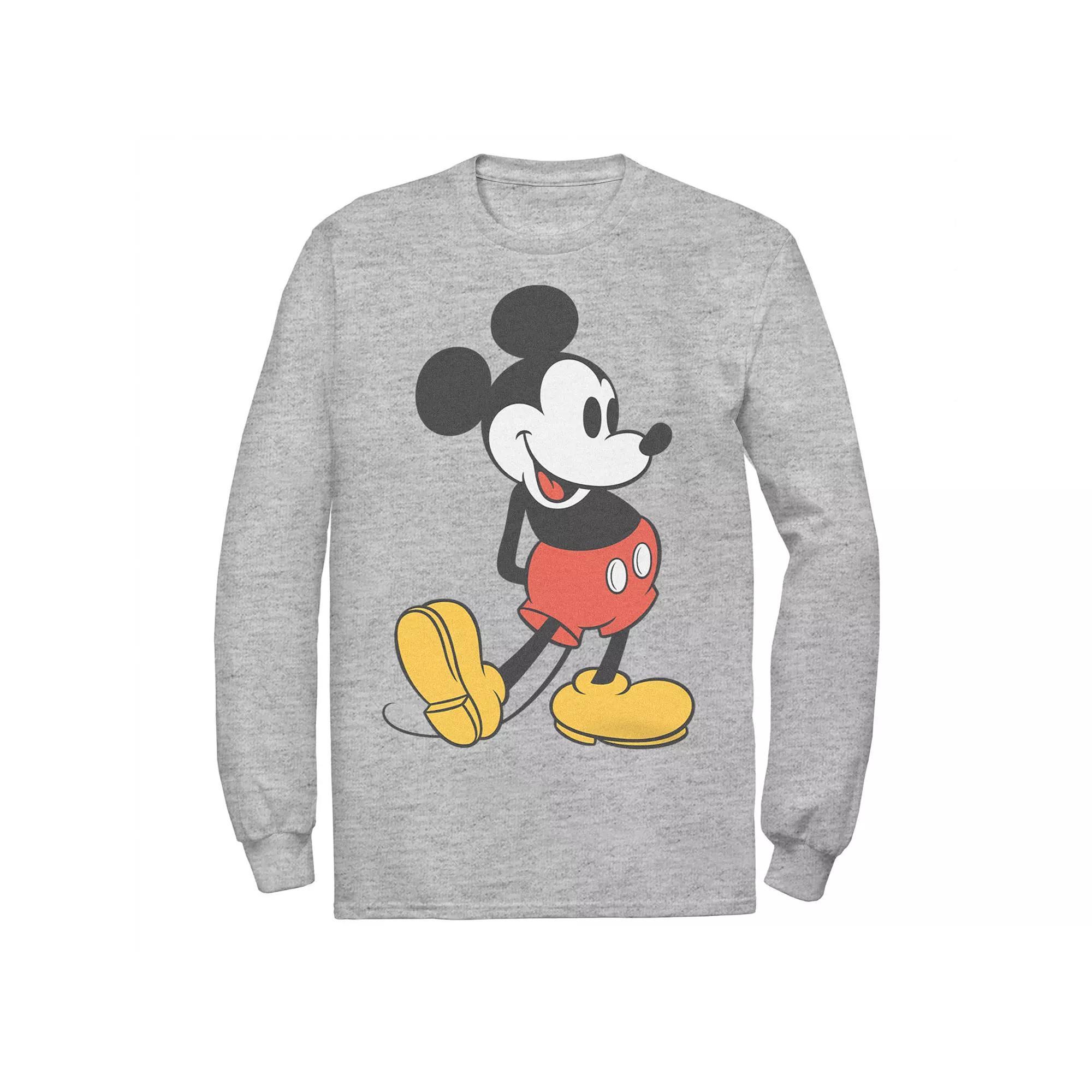 Disney's Mickey Mouse Big & Tall Vintage Leg Kick Long Sleeve Tee, Men's, Size: XL Tall, Athletic Grey Product Image