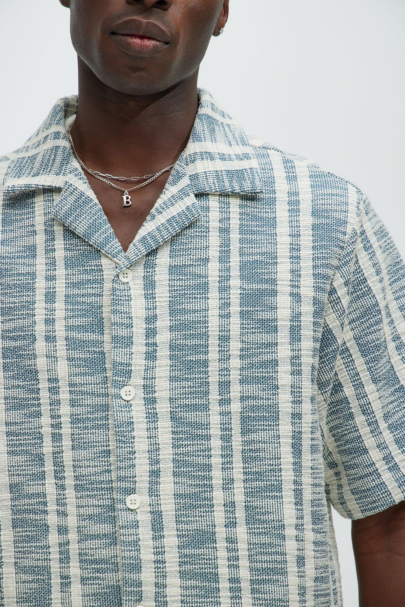 Kam Textured Shirt - Blue/combo Product Image