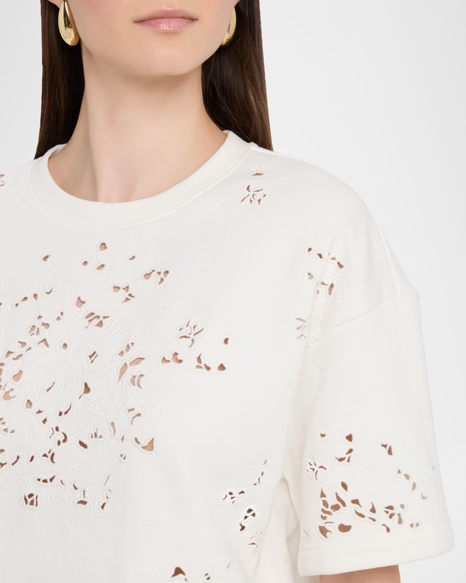 Eyelet-Embroidered Cotton Sweatshirt Product Image